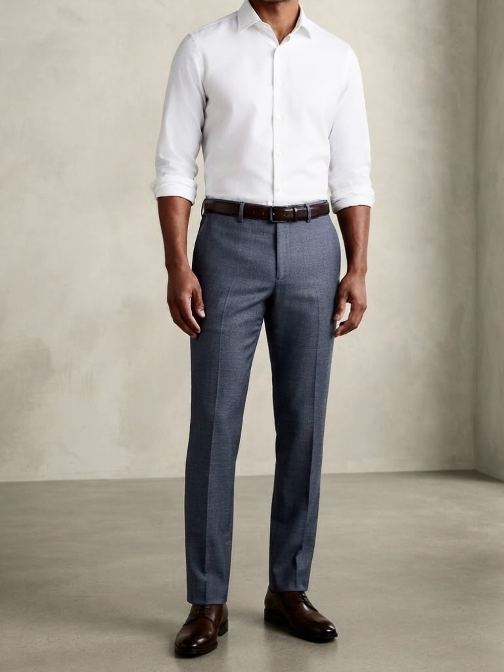 LANDS End Blue Wool Dress Pants